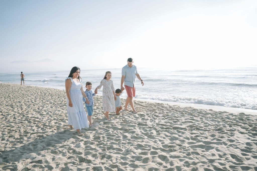 Family at beach